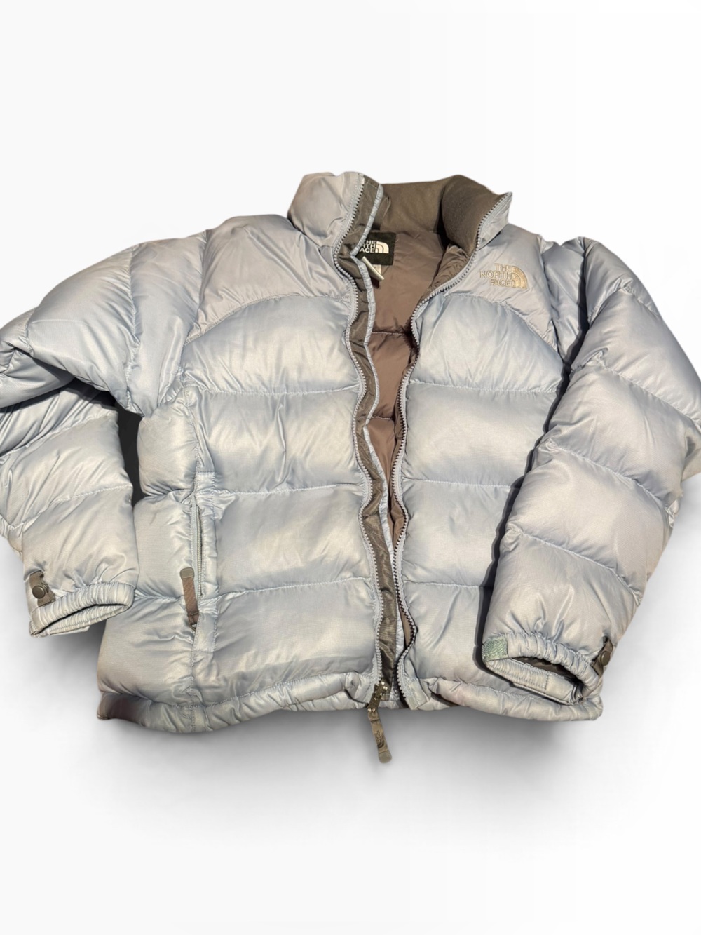 The North Face Stow Light blue down Puffer Jacket S